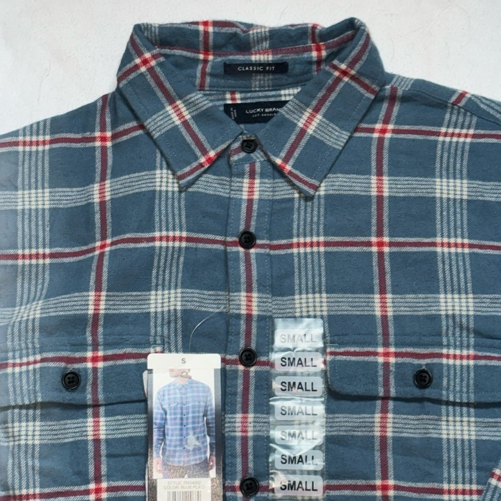 Size Small Lucky Brand Shirt‎ Flannel Plaid Long Sleeve